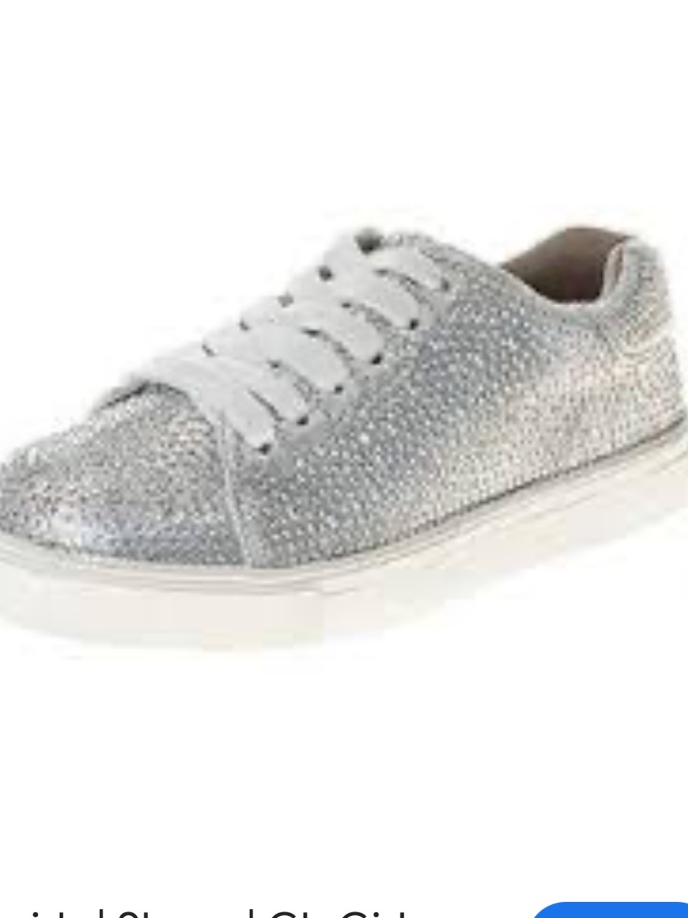 GB girls Silver Rhinestone Lace-Up Kids Sneakers